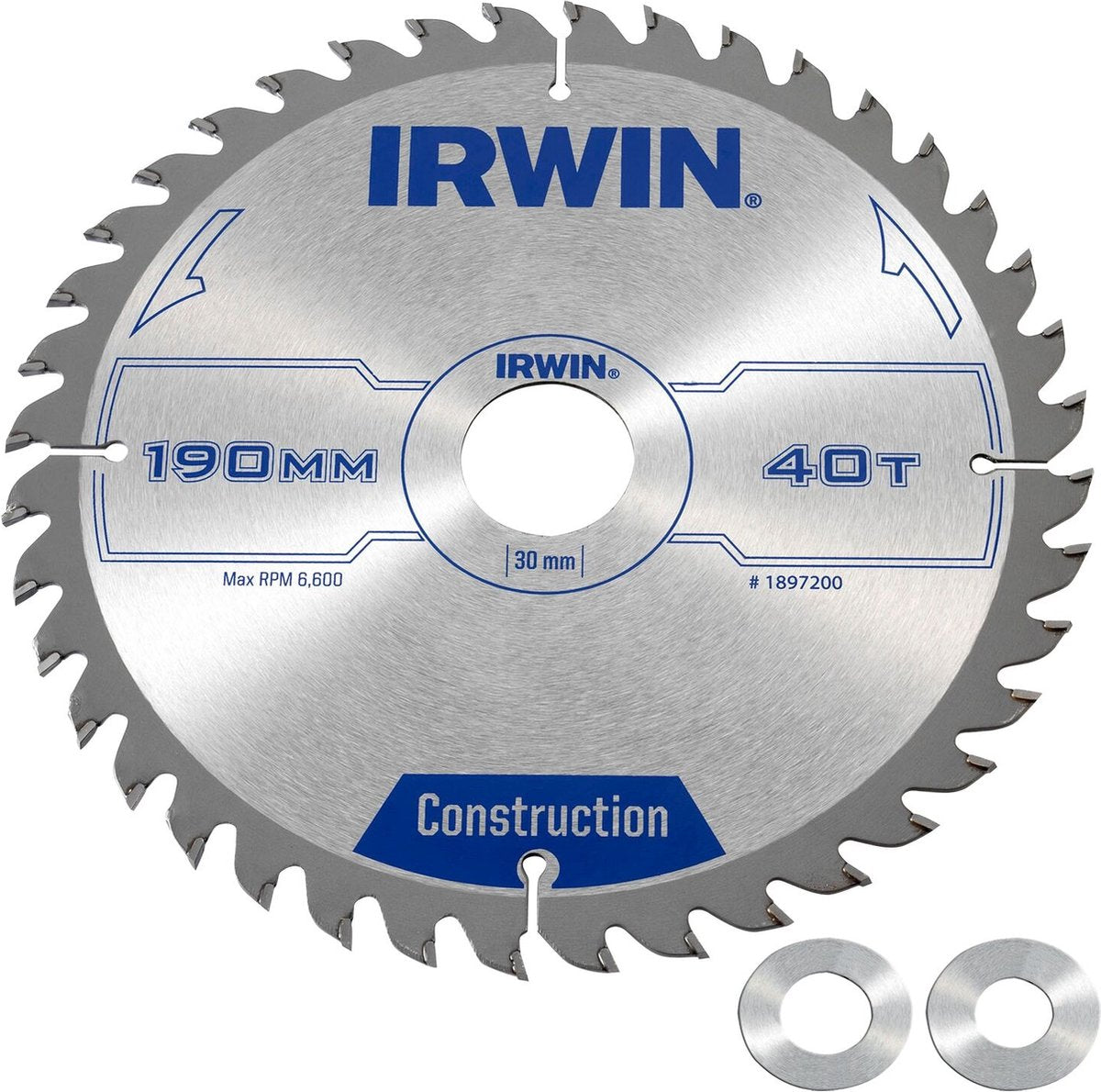 Irwin-Konstruktion – Kreissägeblatt – 190 x 30 mm – 40 Zähne – Widia