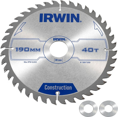 Irwin-Konstruktion – Kreissägeblatt – 190 x 30 mm – 40 Zähne – Widia