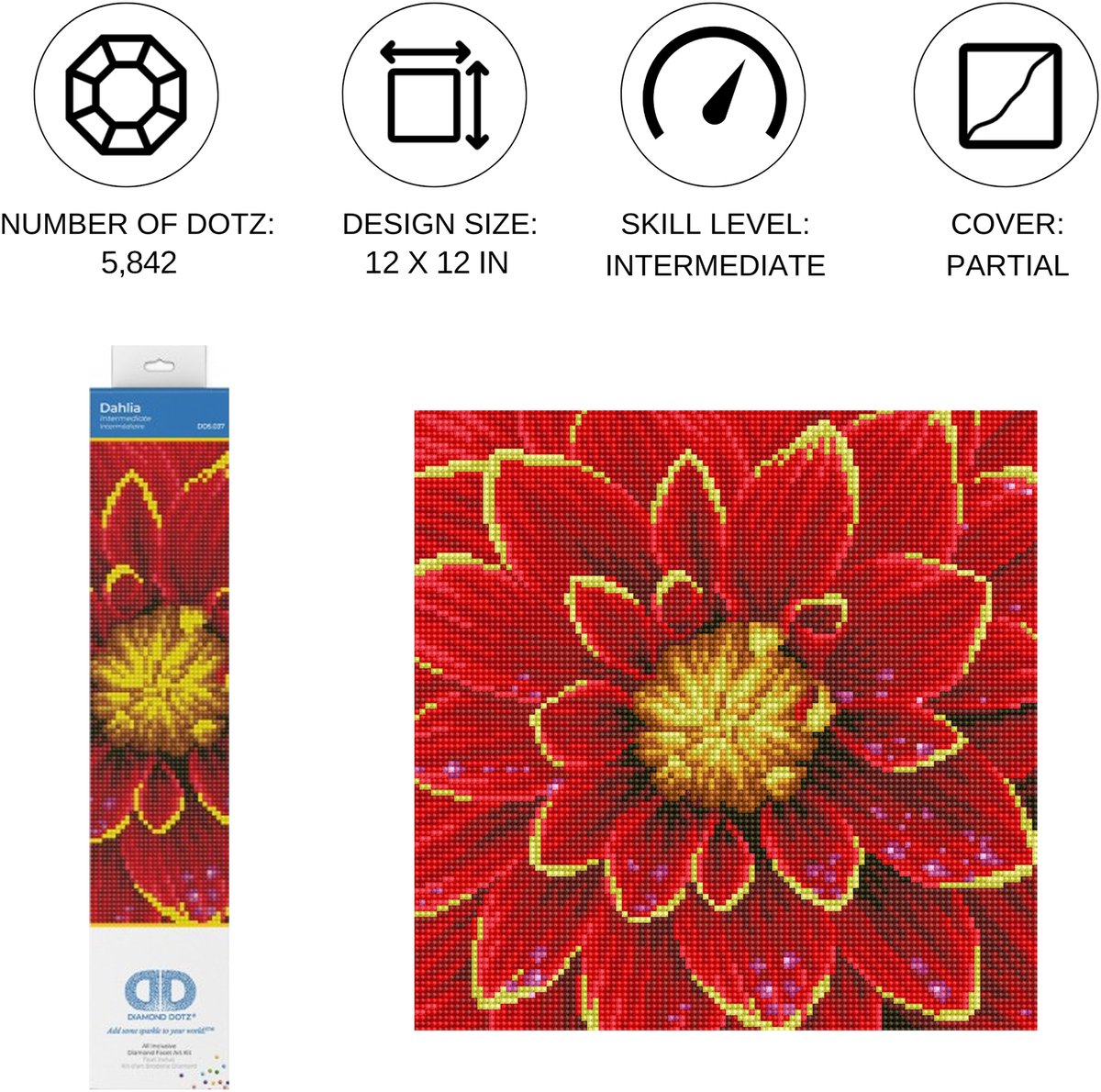 Diamond dotz® dd5.037 - 30,5x30,5cm Dahlie (#dd1904)