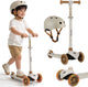 Lionelo Jessy Kinderroller + Kinderhelm – Roller 3 Räder – Altersgruppe 3+ – max. 50 kg – LED-Beleuchtung in den Rädern – höhenverstellbar 65–70–75–80 cm