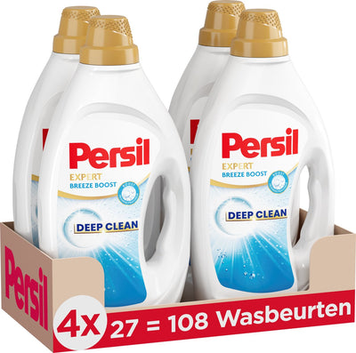 Persil Gel Breeze Boost – Flüssigwaschmittel – für alle Wäschefarben – hygienische Frische – 4 x 27 Wäschen