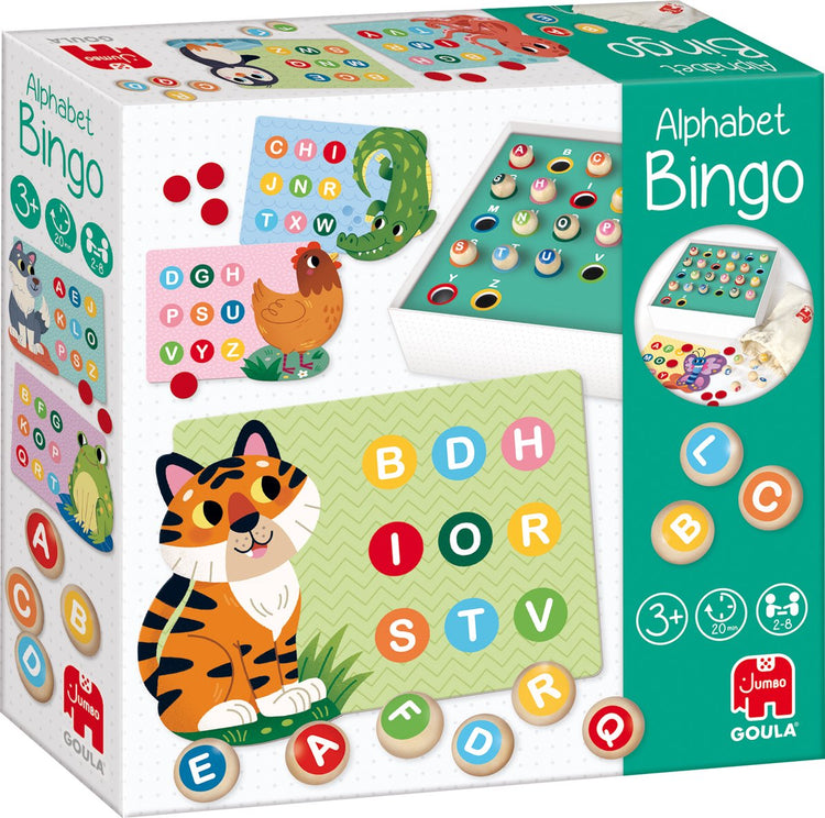 Goula Jumbo - - Alphabet-Bingo - Spiel für Kinder ab 3 Jahren - Brettspiel - Farben und Buchstaben lernen