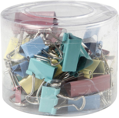 Creativ Company Foldback-Clips, B: 15-19-25 mm, Pastellfarben, 30 div. 1 Box