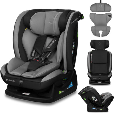 Lionelo aart i-size – Kinderautositz 4in1 – für Baby 0 bis 36 kg (0–12 Jahre Gruppe 0+ 1 2 3 40–150 cm) – vorne und hinten – RWF bis 105 cm – Montage mit Autogurt – stabil, sicher – bequemer Sitz – voll verstellbar – waschbarer Bezug