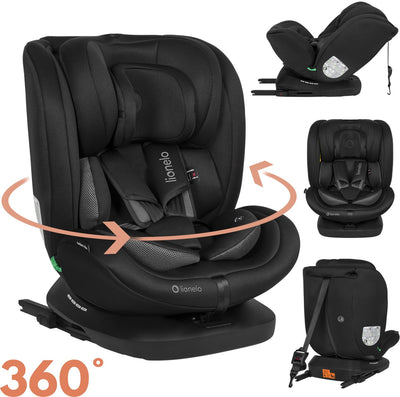 Lionelo Bastiaan 4in1 – Autositz Isofix 360° drehbar – von der Geburt bis 12 Jahre (40–150 cm Gruppe 0 1 2 3) – RWF FWF – Memory-Schaum – Seitenschutz – voll verstellbar – bequemer breiter Sitz – i-Size-Autositz