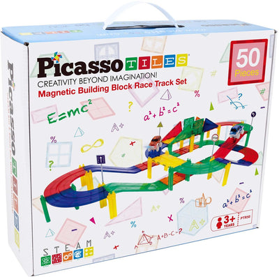 Selecta Picassotiles Race Track - Magnetic Building Tiles, 50DLG.
