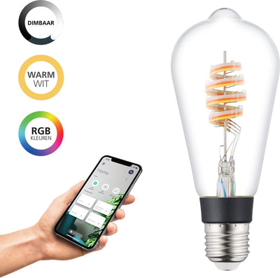Eglo connect.z intelligente LED-Lampe – E27 – ø 6,4 cm – klar – einstellbares RGB-Licht – 3000 K – dimmbar – Zigbee