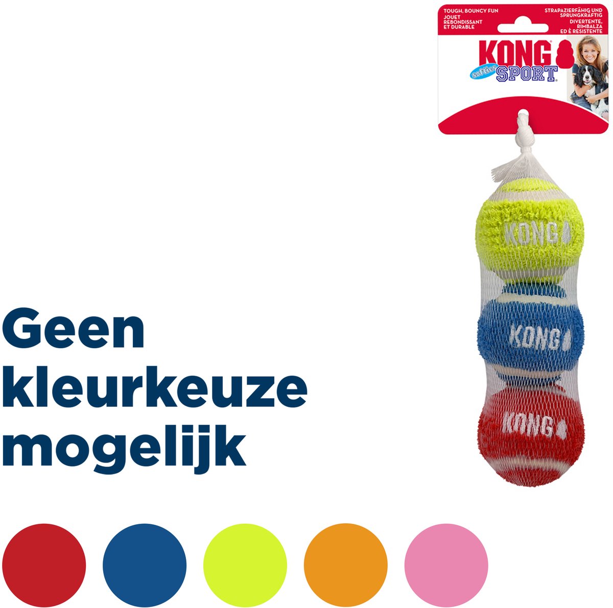 Kong Sport Softies-Bälle – Hundespielzeug – sortiert, 3 Stück, mittelgroß