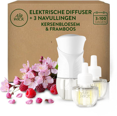 Elektrischer Lufterfrischer Air Wick – Kirschblüte – 1 Gerät + 3 Nachfüllungen