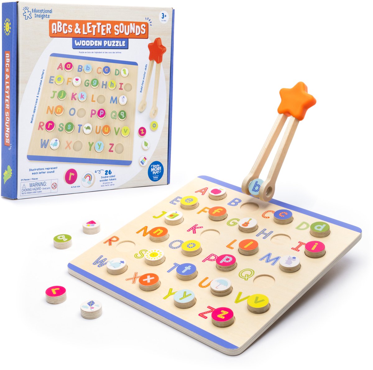 Lernressourcen ABC-Puzzle aus Holz – Lernspielzeug für Kinder. - 3+
