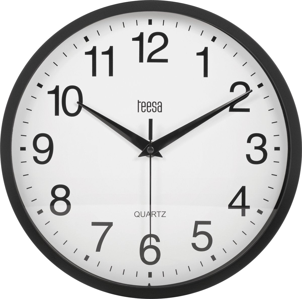 Teesa tsa0037b analoge wanduhr 25 cm schwarz