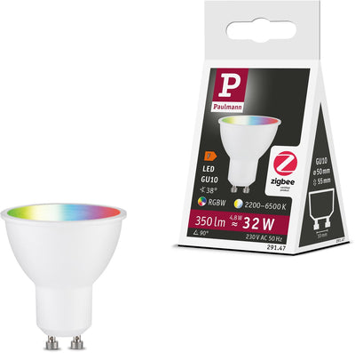 Paulmann Standard 230V Smart Home ZigBee 3.0 LED Reflektor GU10 350LM 4,8W RGBW+ dimmbar weiß matt