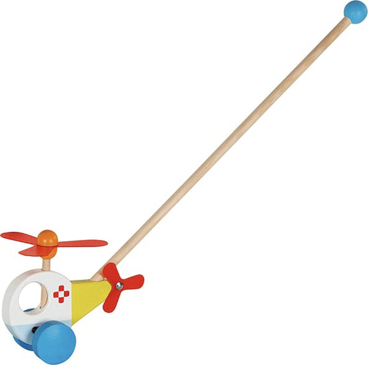 Hubschrauber Goki Holzschub Figur