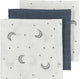 Meyco Baby Moon hydrophile Tücher – 3er-Pack – Indigo – 70 x 70 cm