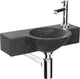 Differnz Teti Brunnenset - 40x23x8cm - rund - 1 Hahnloch - schwarz