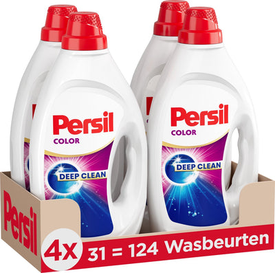 Persil Gel Color – Flüssigwaschmittel – Buntwäsche – 4 x 31 Wäschen – Vorteilspack