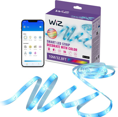 Wiz RGB-LED-Streifen – 10 Meter – einfache Installation – 16 Millionen Farben – Musiksynchronisierung – RGB; jeweils eine Farbe