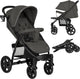 Lionelo Buggy Annet Plus – leicht faltbar – große solide Räder mit Federung – inklusive Fußsack, Moskitonetz-Getränkehalter – verstellbare Rückenlehne, Fußstütze – Kinderwagen ab der Geburt bis 22 kg – Kinderwagen
