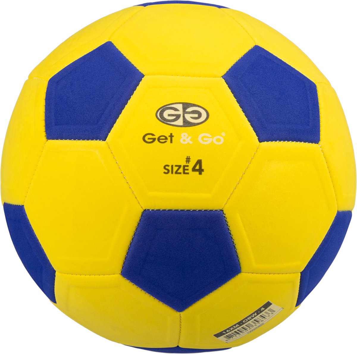 Get Go Curve Ball – Kickerball – Gelb Blau Fußball – Curve Ball – Größe 4 – Durchmesser ca. 21 cm