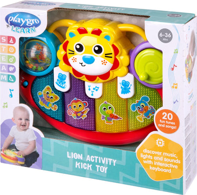 Playgro-Aktivitätstafel Löwe – Kletterkissen – Aktivitätsspielzeug – Klaviermatte, interaktives Babyspielzeug – Baby-Klettermatte – Lernspielzeug – Babyklavier – einfach zu befestigendes Babyspielzeug – mit Musik und Sound