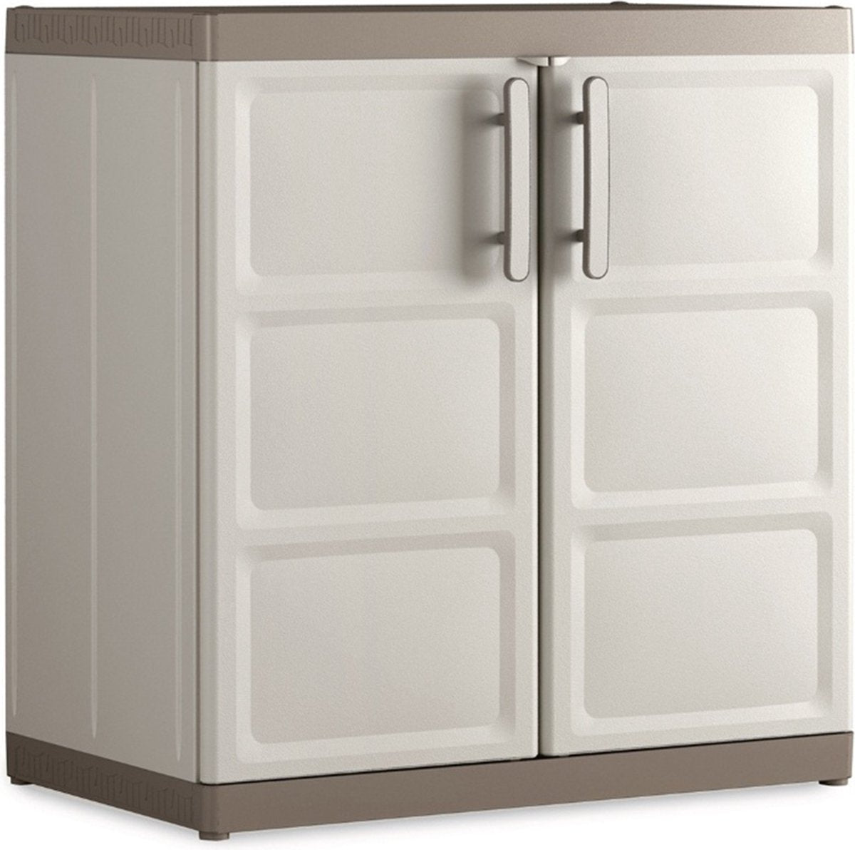 Keter Excellence XL Aufbewahrungsschrank niedrig – 2 Regale – 54 x 89 x 93 cm – Beige Taupe