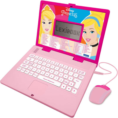 Lexibook Disney Princess zweisprachiger Lern-Laptop – 124 Aktivitäten (Deutsch Englisch)