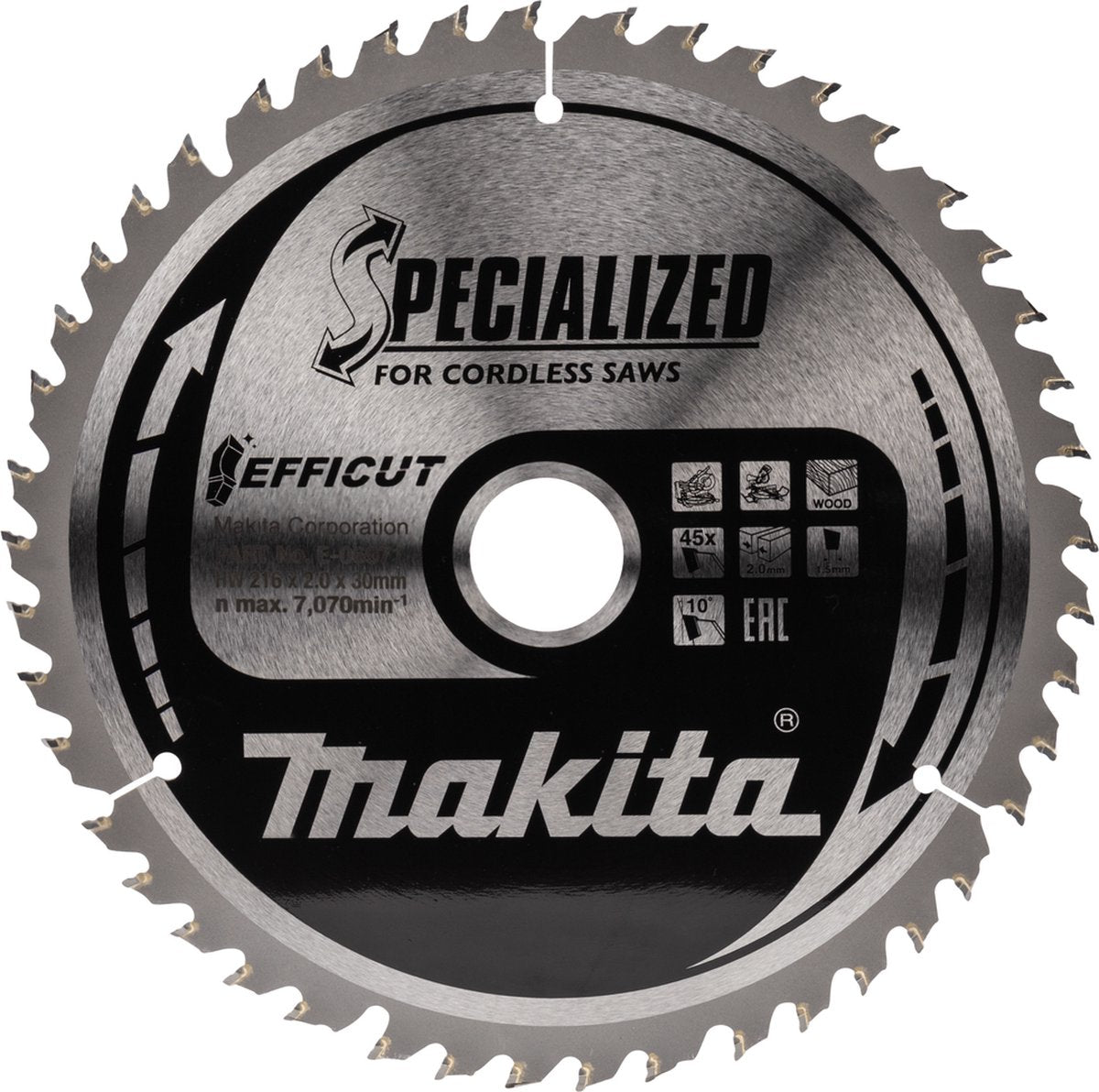 Makita Kreissägeblatt für Holz | effizient | ø 216mm Achsloch 30mm 45t - e-06971