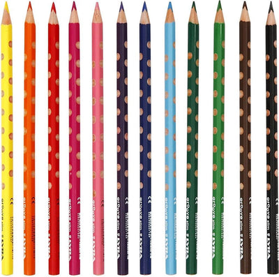 Lyra Groove Dünne Bleistifte, L: 18 cm, 3,3 mm, verschiedene Farben, 12 Stück 1 Box