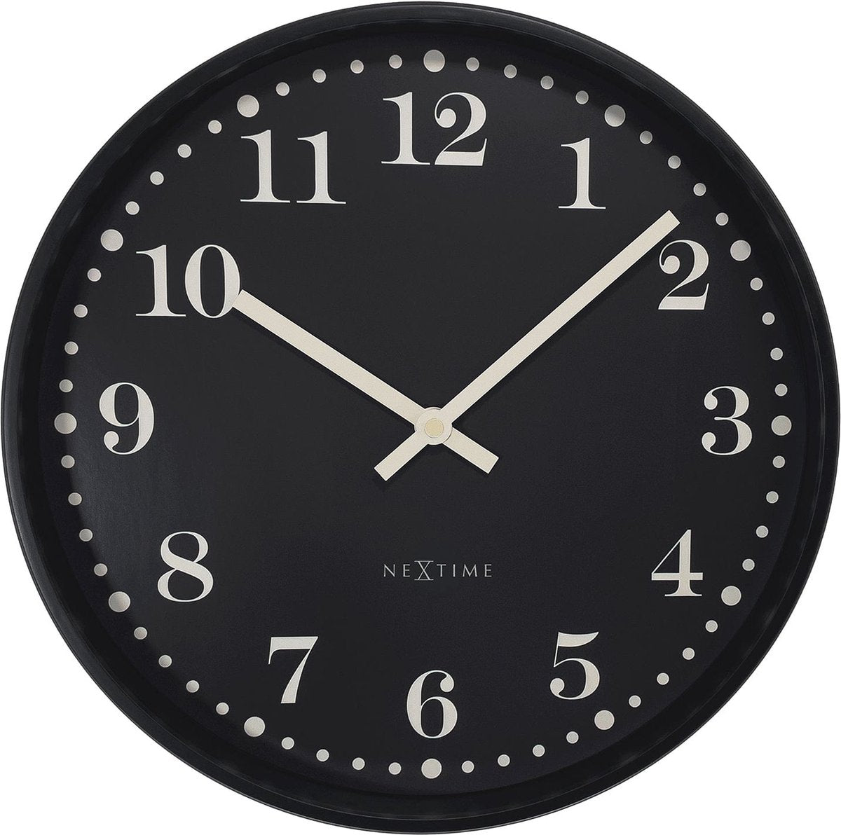 Nexttime Dickens – Wanduhr – 30 cm – Kunststoff – schwarz – geräuschlos