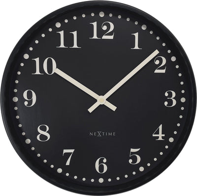 Nexttime Dickens – Wanduhr – 30 cm – Kunststoff – schwarz – geräuschlos