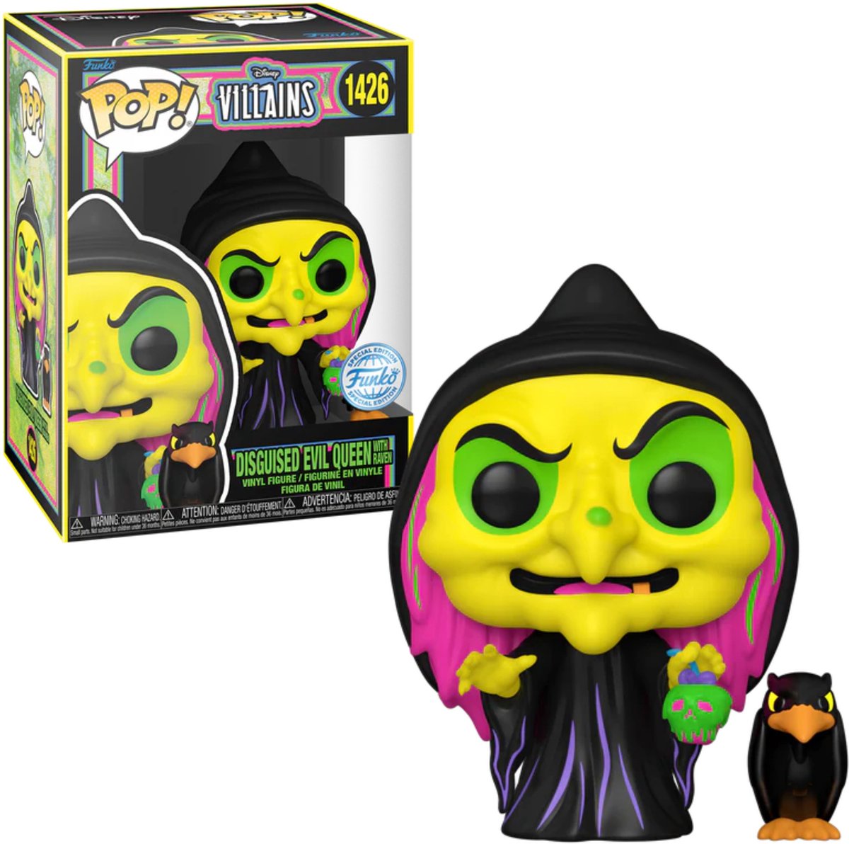 Funko-Pop! Disney Villains: Verkleidete böse Königin mit Rabe #1426 Box Lunch Blacklight Exclusive