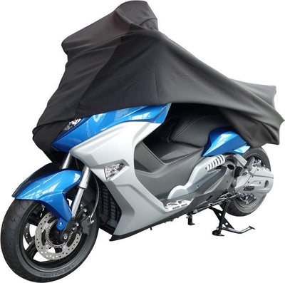 DS Covers Flexx Motorradabdeckung innen - Stretch-Staubschutz - atmungsaktiv - schützt vor Staubkratzern - Schwarz - Größe L -