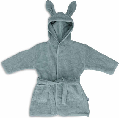 Jollein – Babybademantel Frottee 3-4 Jahre – Kinderbademantel mit Kapuze – Meeresgrün