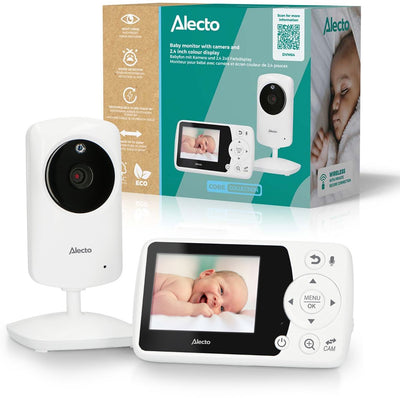 Alecto dvm64 – Babyphone mit Kamera und 2,4-Zoll-Farbbildschirm, Talkback-Funktion und Temperaturanzeige – Weiß