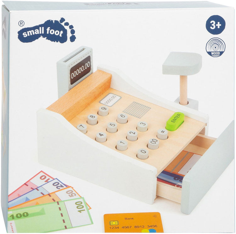 Kleine Fußspielzeugkasse mit kleinem Fuß mit Accessoires, 15dlg.