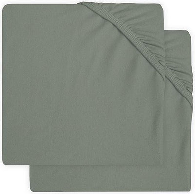 Jollein – Baby-Spannbettlaken aus Jersey (Aschgrün – 2 Stück) – Baumwolle – 60 x 120 cm