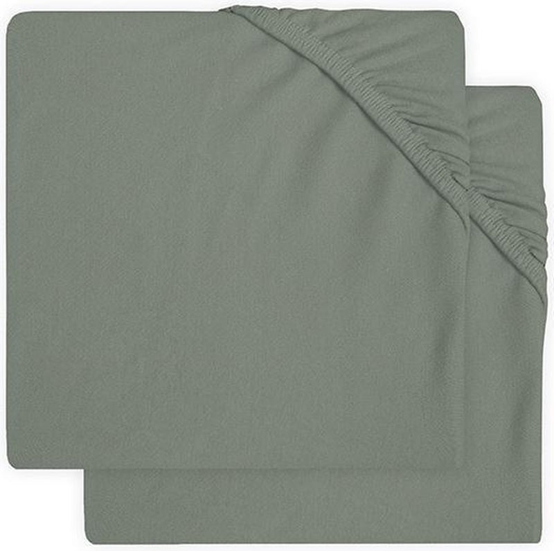 Jollein – Baby-Spannbettlaken aus Jersey (Aschgrün – 2 Stück) – Baumwolle – 60 x 120 cm