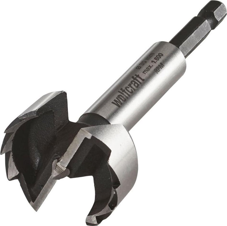 Wolfcraft - Holzzylinderbohrer ø 35 mm - Forstnerbohrer - Scharnierbohrer - Sechskantschaft - 3310000