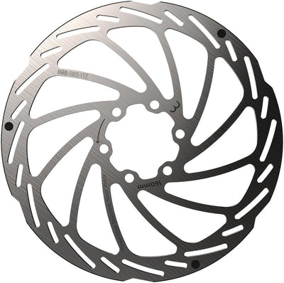 BBB Cycling Scheibenbremse Power Stop 6-Loch Bremsscheibe BBS-112 – Silber – 160 mm