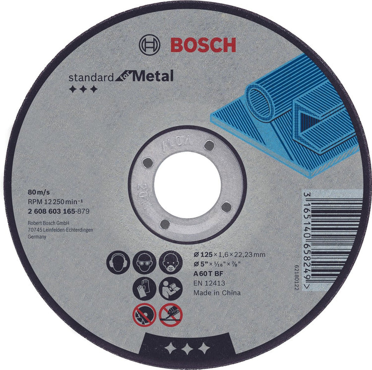 Bosch Zubehör Trennscheibe gerade Standard für Metall A 30 S BF, 125 mm, 22,23 mm, 2,5 mm 1 Stück - 2608603166