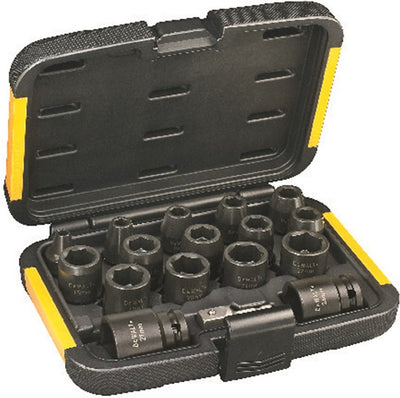 Dewalt Zubehör-Steckschlüsselsatz 17-teilig (6,8,10,11,12,13,14,16,17,18,19,20,21,22,24,27 mm 1 4 auf 1 2 Adapter) – dt7506-qz