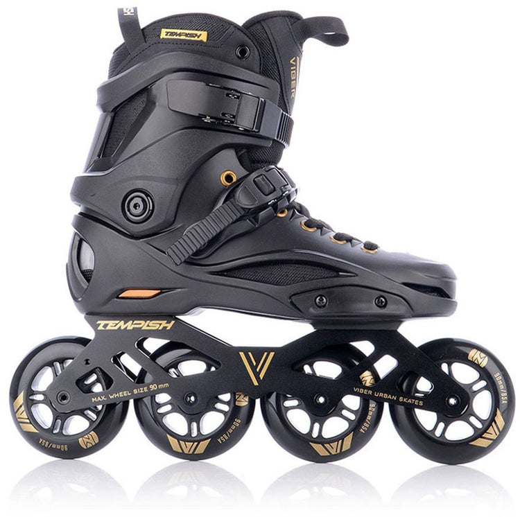 Tempish viber l.e. 90 Inline-Skates für Erwachsene – 4 x 90 mm Rollen – Fitness-Speed-Inline-Skates – Schwarzgold – Größe 44