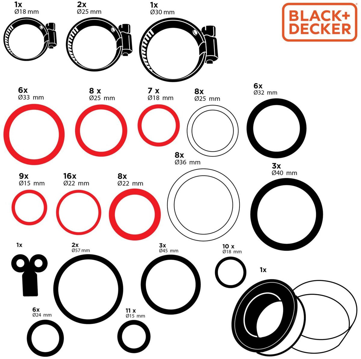 Black+decker Luftschlauchset 18-teilig