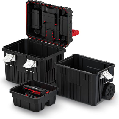 Kistenberg – mobile Werkzeugkiste Sortierbox auf Rollen – 450 x 360 x 640 mm