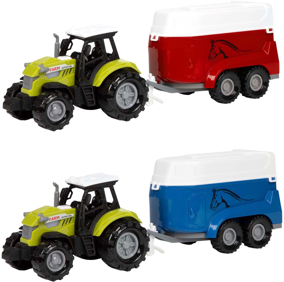 Toi-Toys Ackers Ville Traktor und Anhänger mit Licht und Klang, 10 cm
