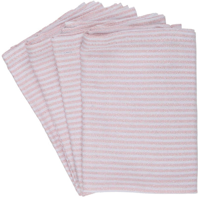 Arti casa Servietten 4er-Set – 35 x 35 cm – wiederverwendbar – Baumwollpolyester – gestreift rosa