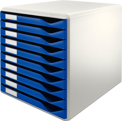 Kommode Leitz 10 Schubladen graublau