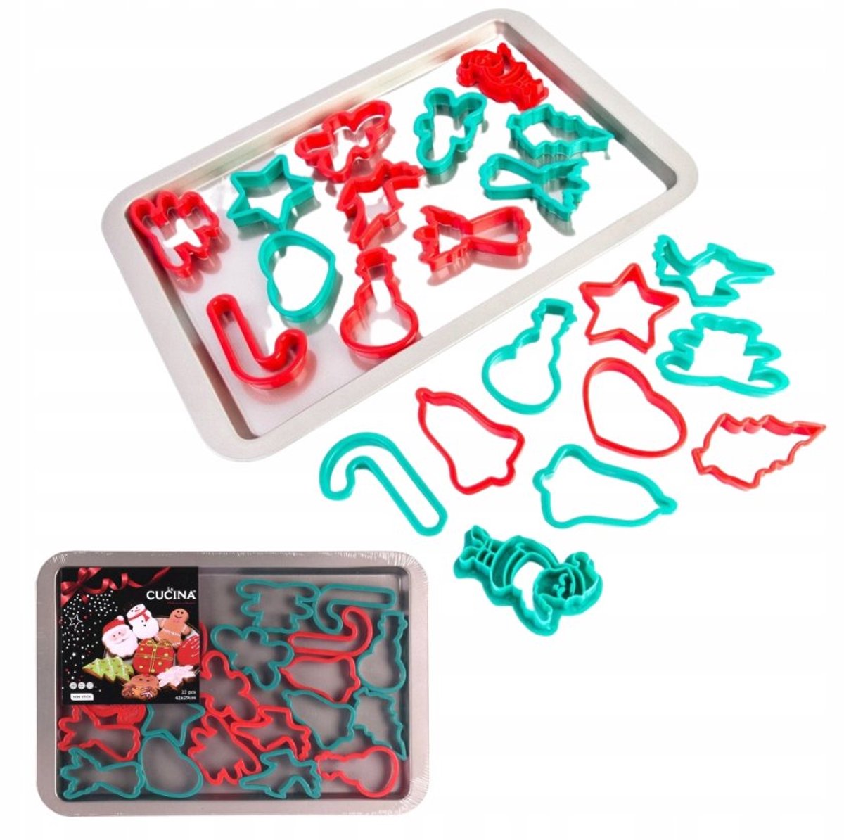 Richtige Formen mit Weihnacht Backblech, 22st.