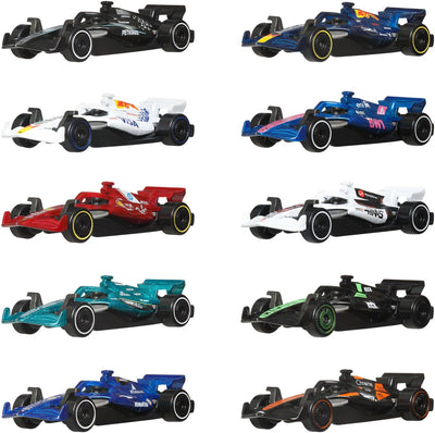 Hot Wheels Formel 1-Set mit 10 Spielzeugautos von jedem 2025 F1-Rennteam