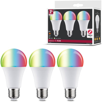 Paulmann Standard 230V Smart Home ZigBee 3.0 LED Leuchtmittel E27 3x1055LM 3x11W RGBW+ Dimmbar matt